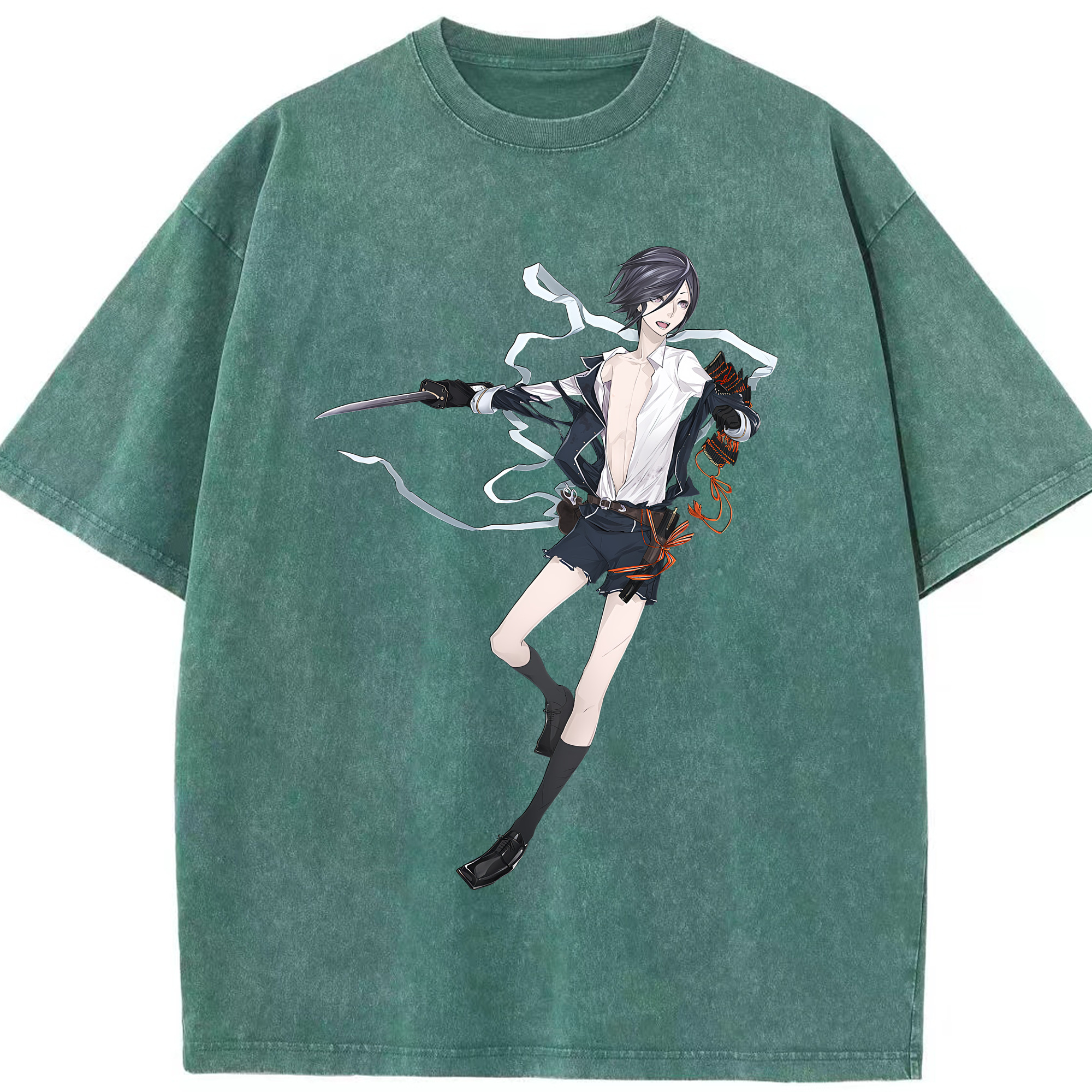（画像用） 刀剣乱舞 Touken Ranbu 綿100% ヴィンテージ風 半袖Tシャツ（フロントプリント）